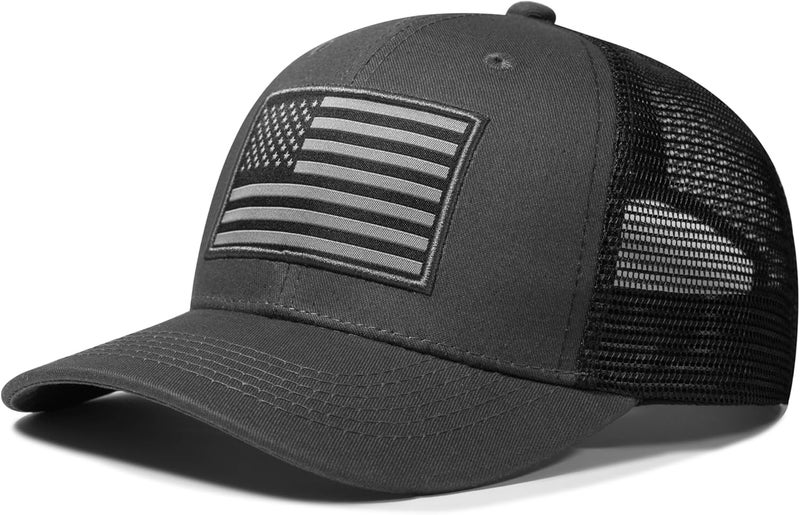 AURR American Flag Trucker Hat, Patriotic Baseball Cap for Men & Women, Breathable Mesh Adjustable Snapback, USA Flag Patch - Image 1